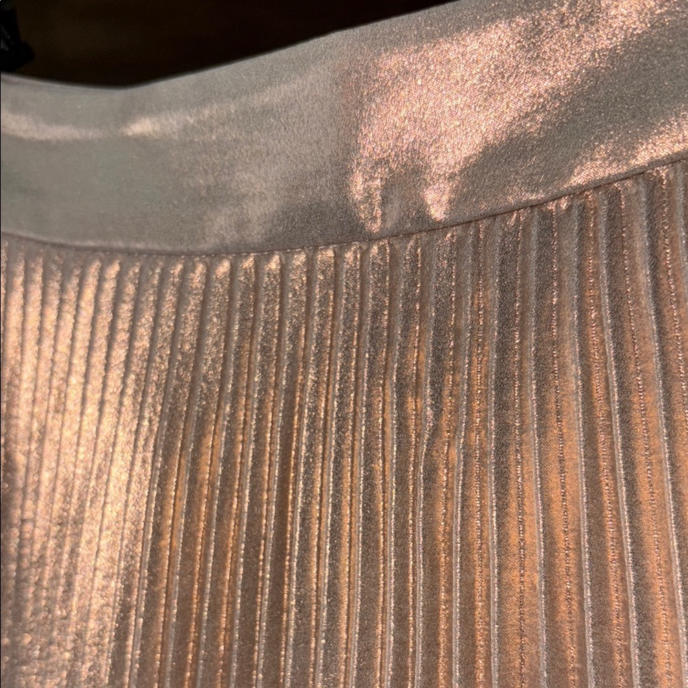 A.L.C. Bobby Pleated Metallic Skirt in Light Rose - Picture 4 of 5